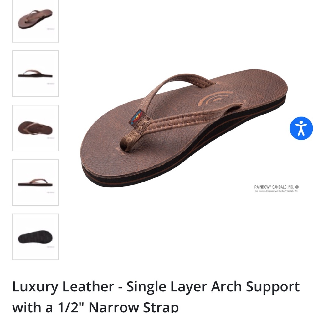 Rainbow Women’s Luxury Leather Narrow Strap | Oak | size 10